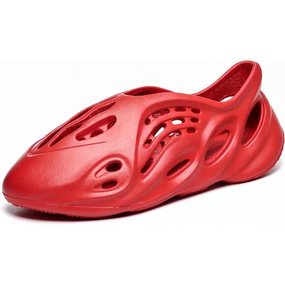 Men's Red Non Slip Cloud Slides Lightweight Foam Runner Sandal Shoes
